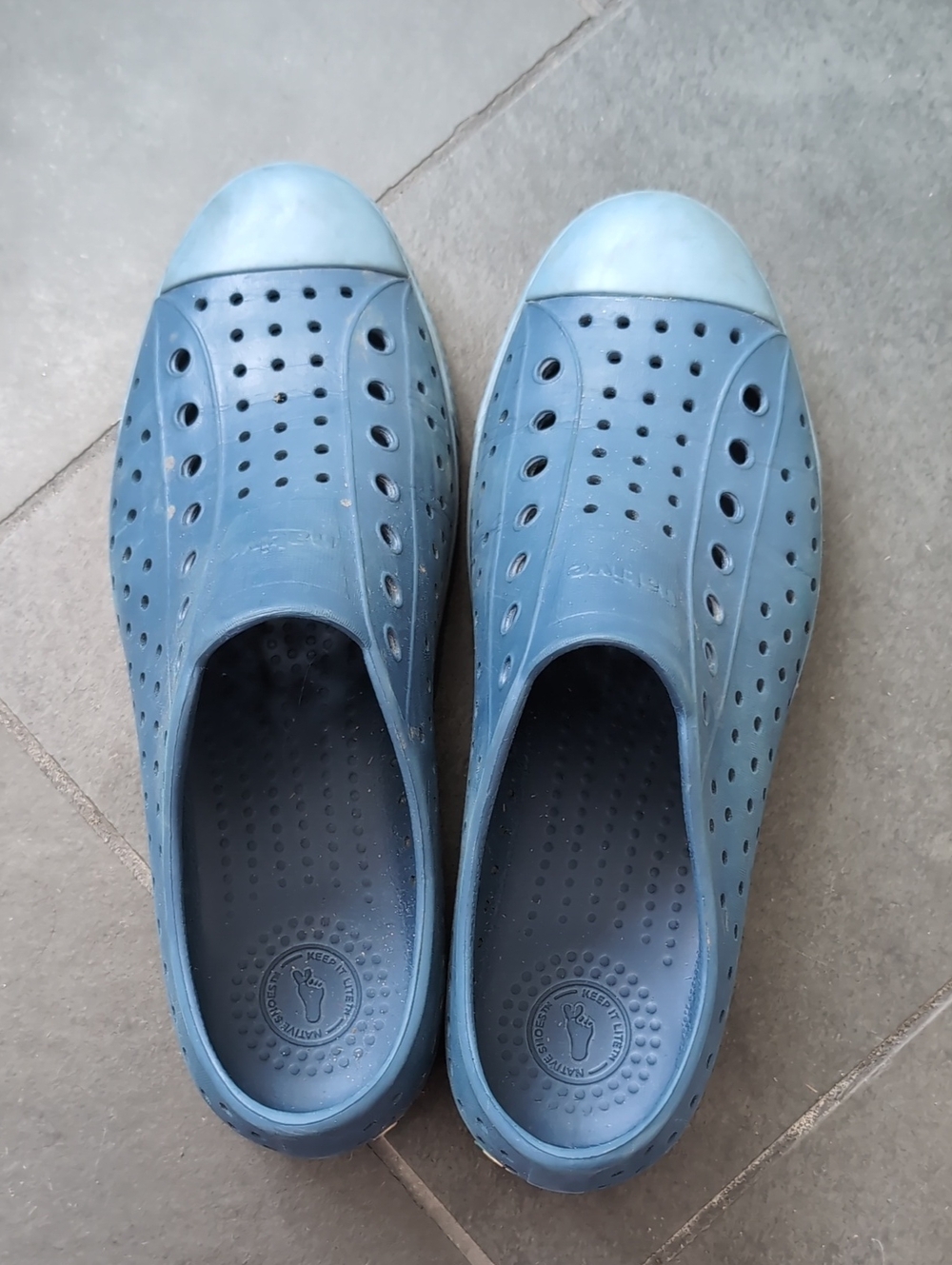 Native Men's Blue Slip-On Perforated Loafers
